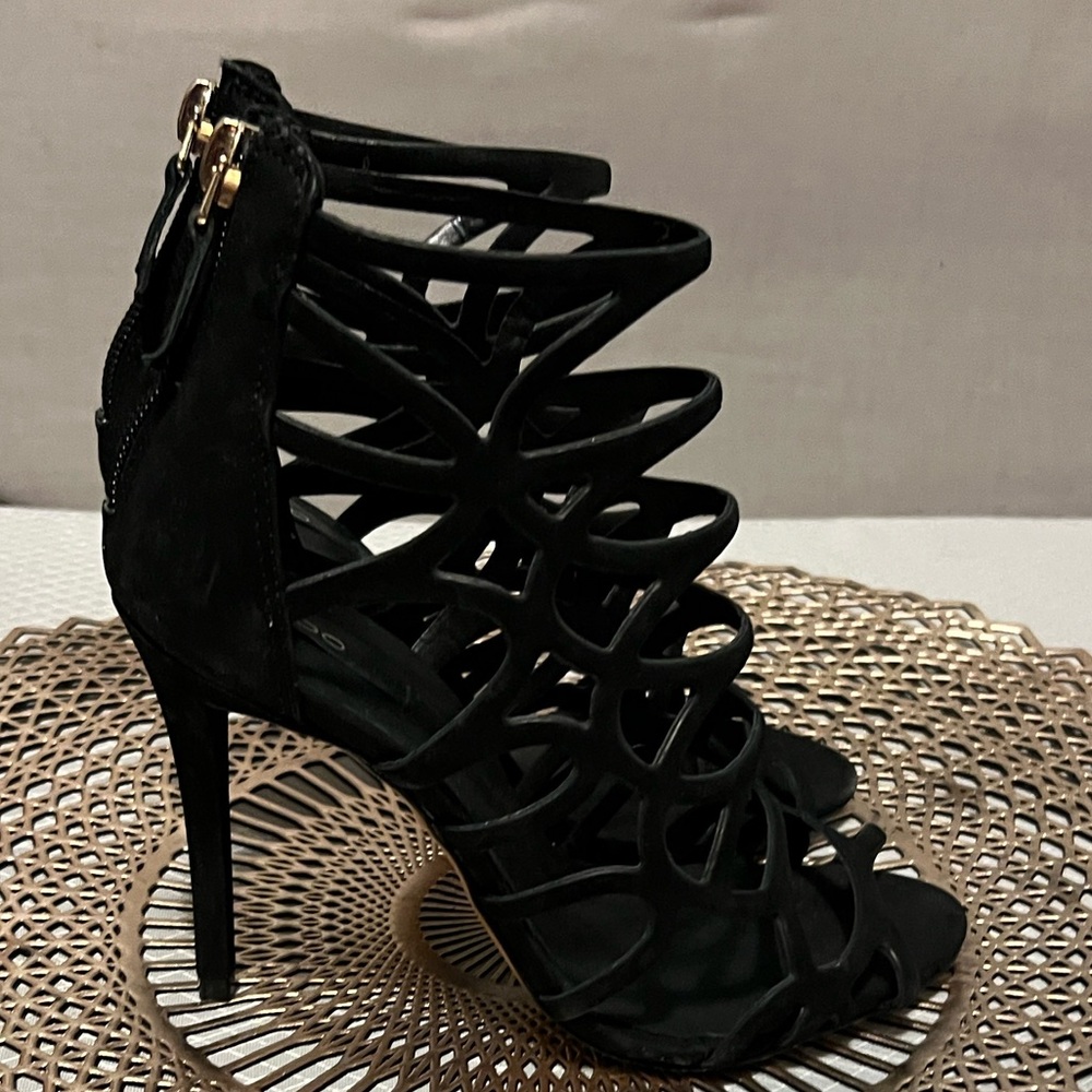 ALDO black strappy stiletto